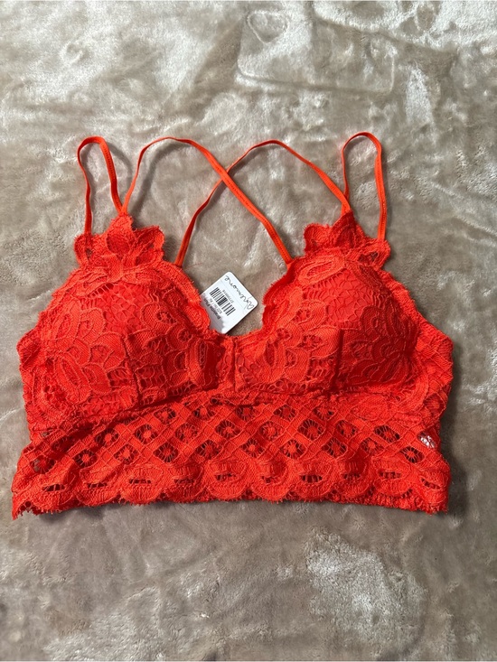 Aryn K Other - NWT Anemone Crochet Lace Longline Bralette - Plus Size XL - Coral Orange